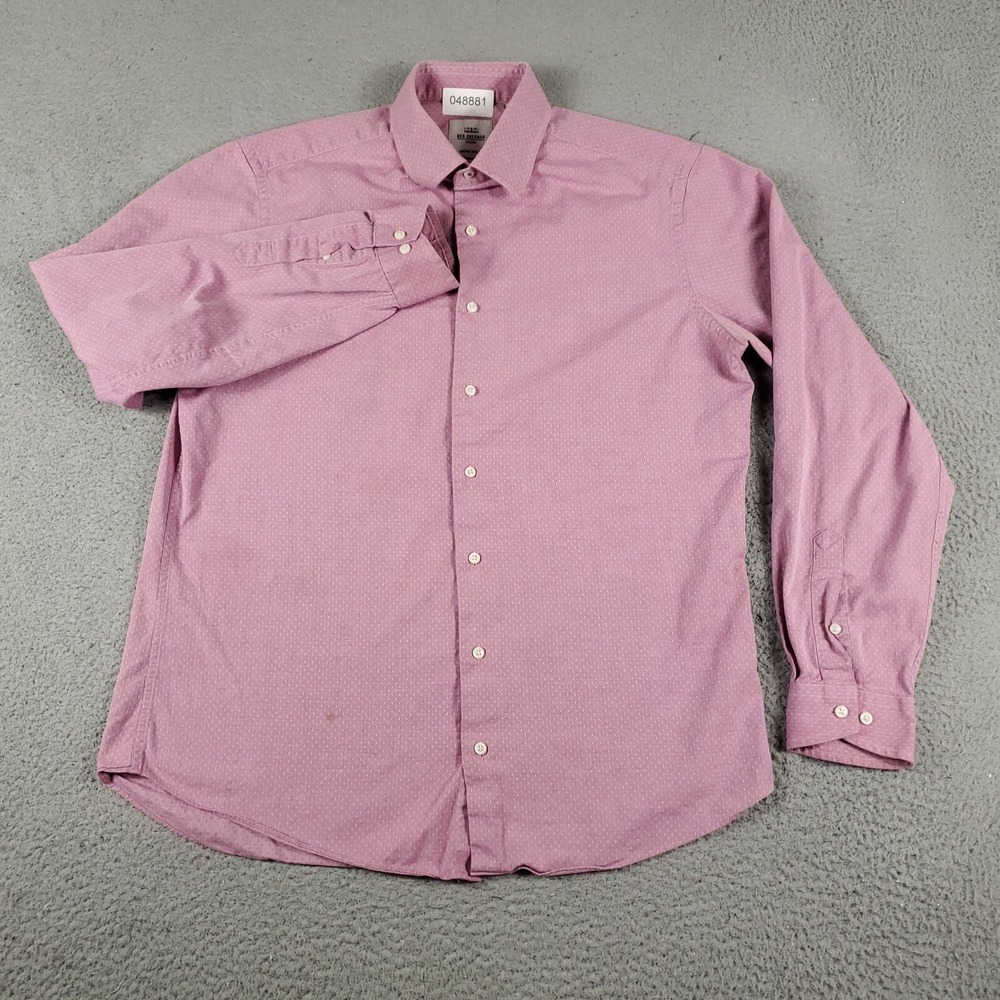 Ben Sherman Shirt Mens Size 16 Purple Dress Button Up Long Sleeve *